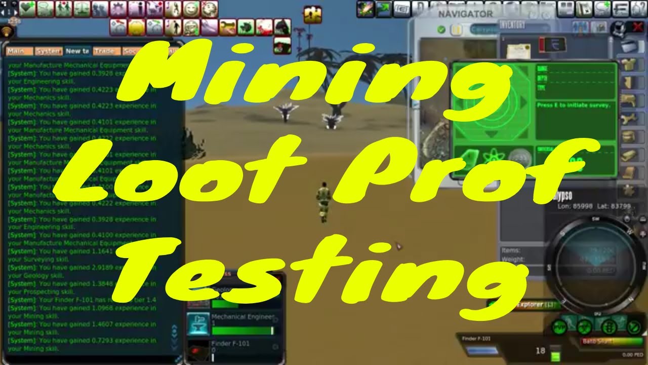 Entropia Universe Return to my Favorite Mining Spot (Perception effects Loot Professions)