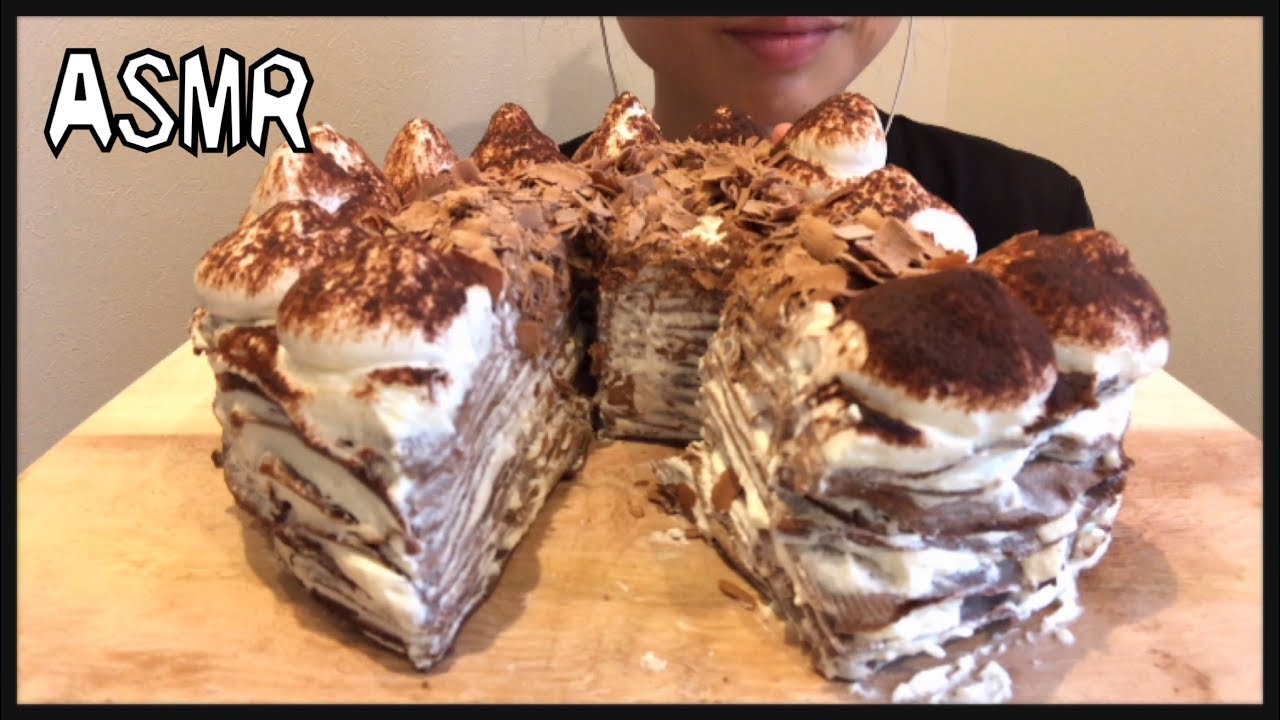 ASMR  チョコ ミルクレープ  （咀嚼音/eating sounds）