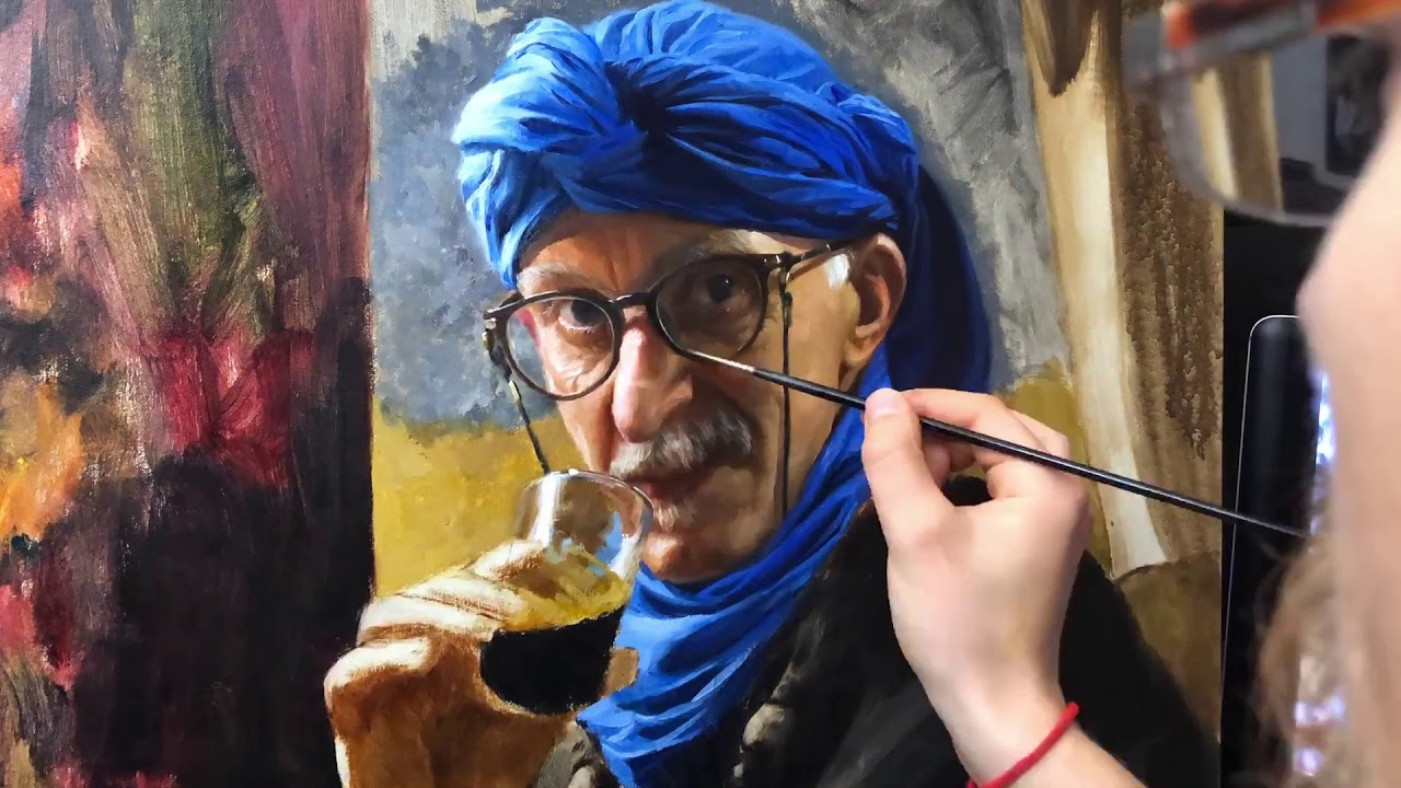 How I Go About Creating A Long Studio Painting Based On My Travels | Moroccan Merchant
