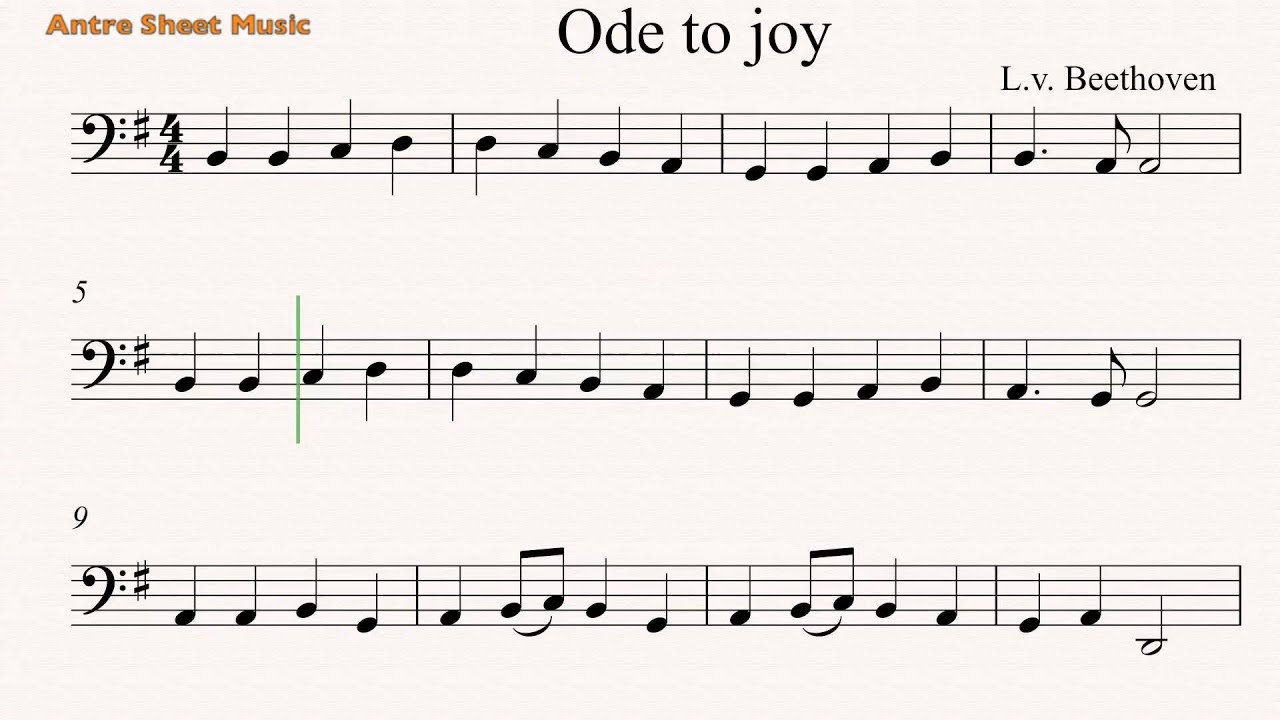Ode to Joy-  Easy Cello Sheet Music