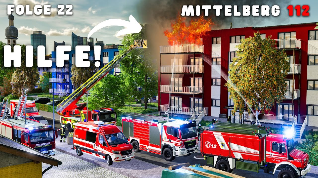 MITTELBERG 112 - FEUER 4! WOHNGEBÄUDEBRAND! GROSSALARM für die Berufsfeuerwehr Mittelberg!