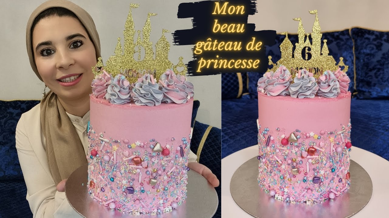 Un magnifique g&acirc;teau de princesse tr&egrave;s chic, go&ucirc;t fraise