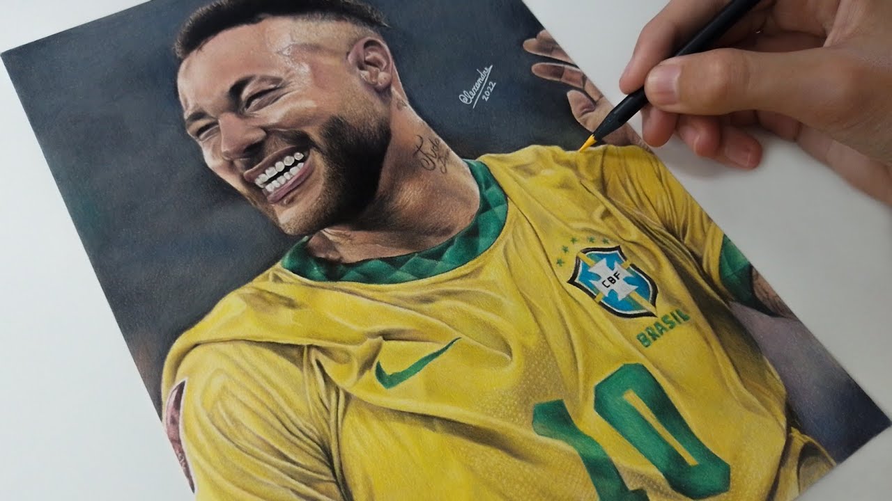 Tutorial de como desenhar o Neymar Jr. com material escolar! | Alearts