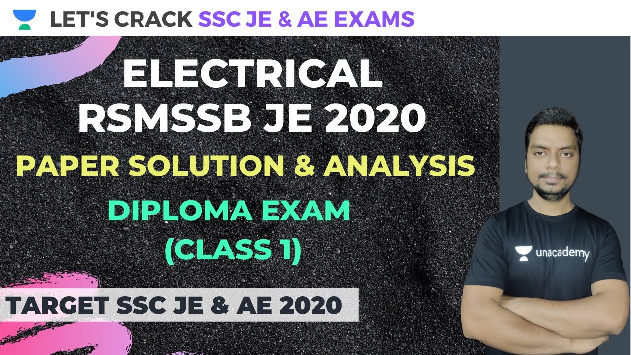 Solution and Analysis of RSMSSB (RAJASTHAN - JE) Paper | 29- Nov-2020 | Diploma | Class-1