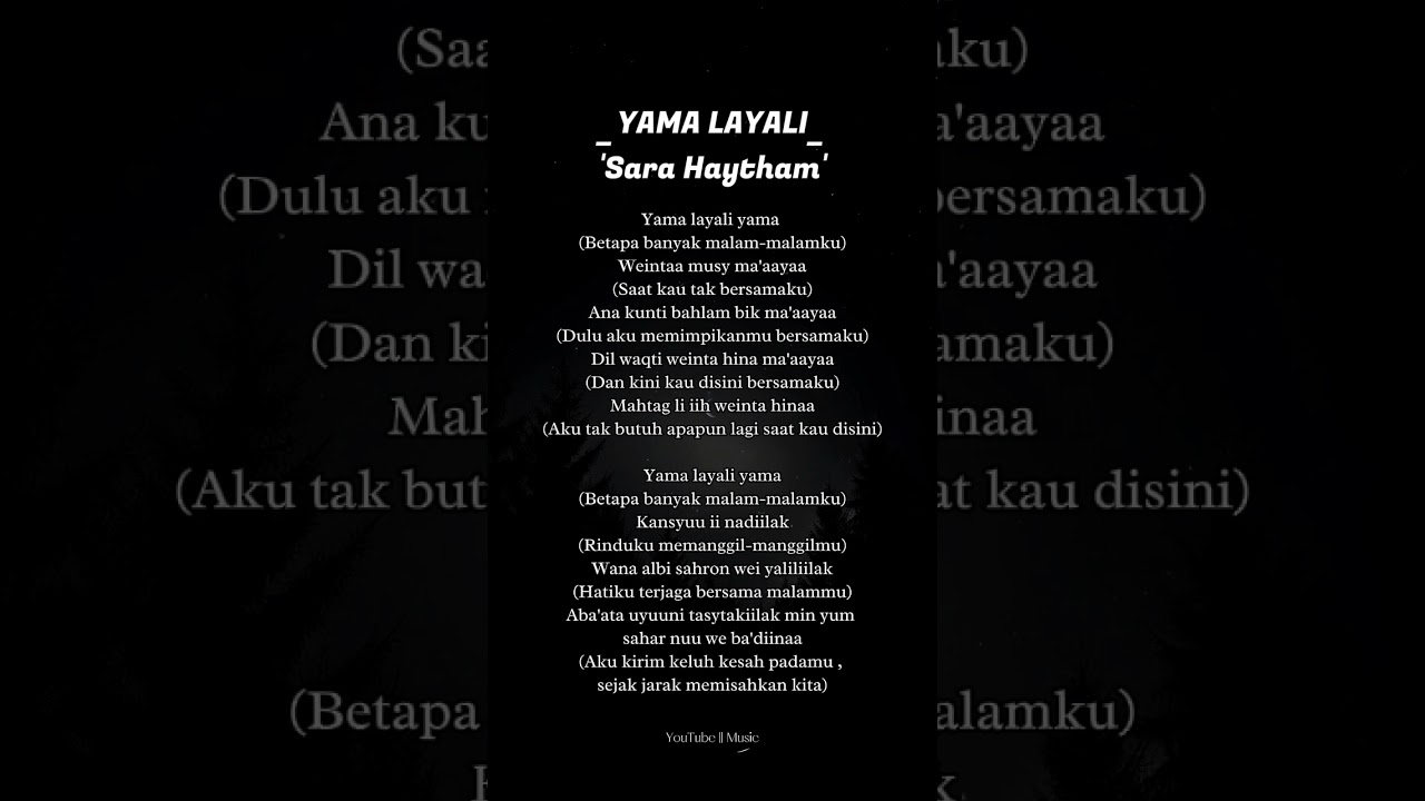 Yama Yali - Sara Haytham 