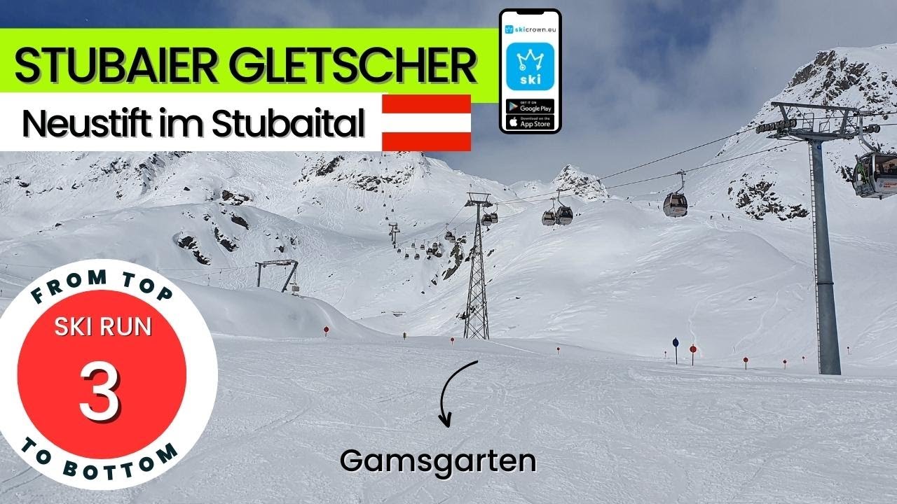 Stubaier Gletscher Austria / ski run 3 - Gamsgarten, from top to bottom
