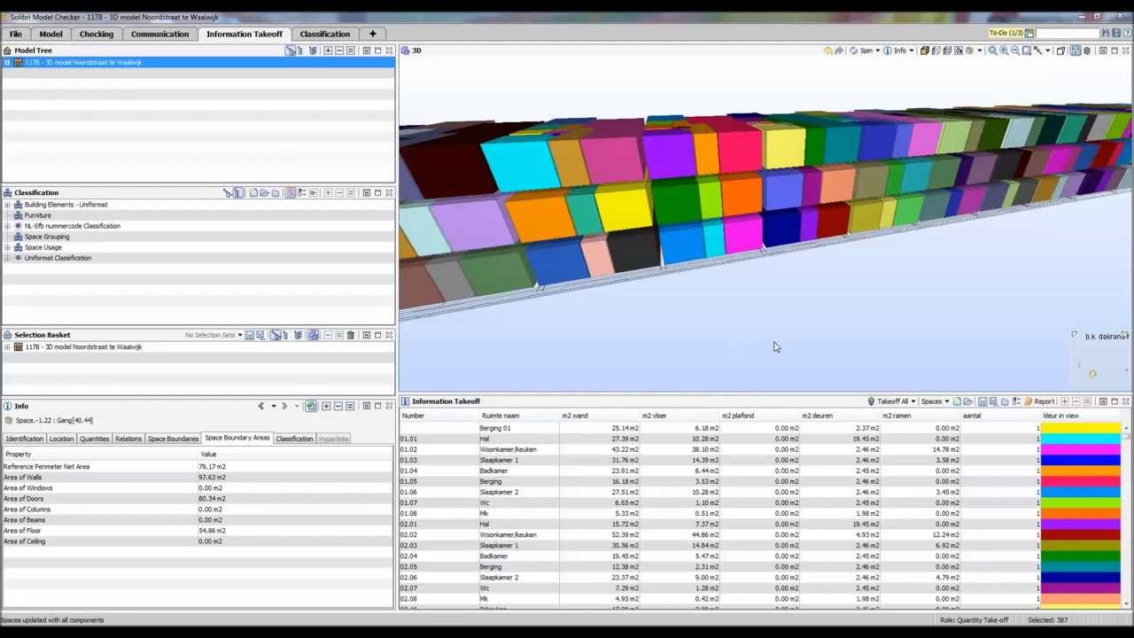 information take-off van 2nd order space boundaries vanuit Revit via IFC naar Solibri