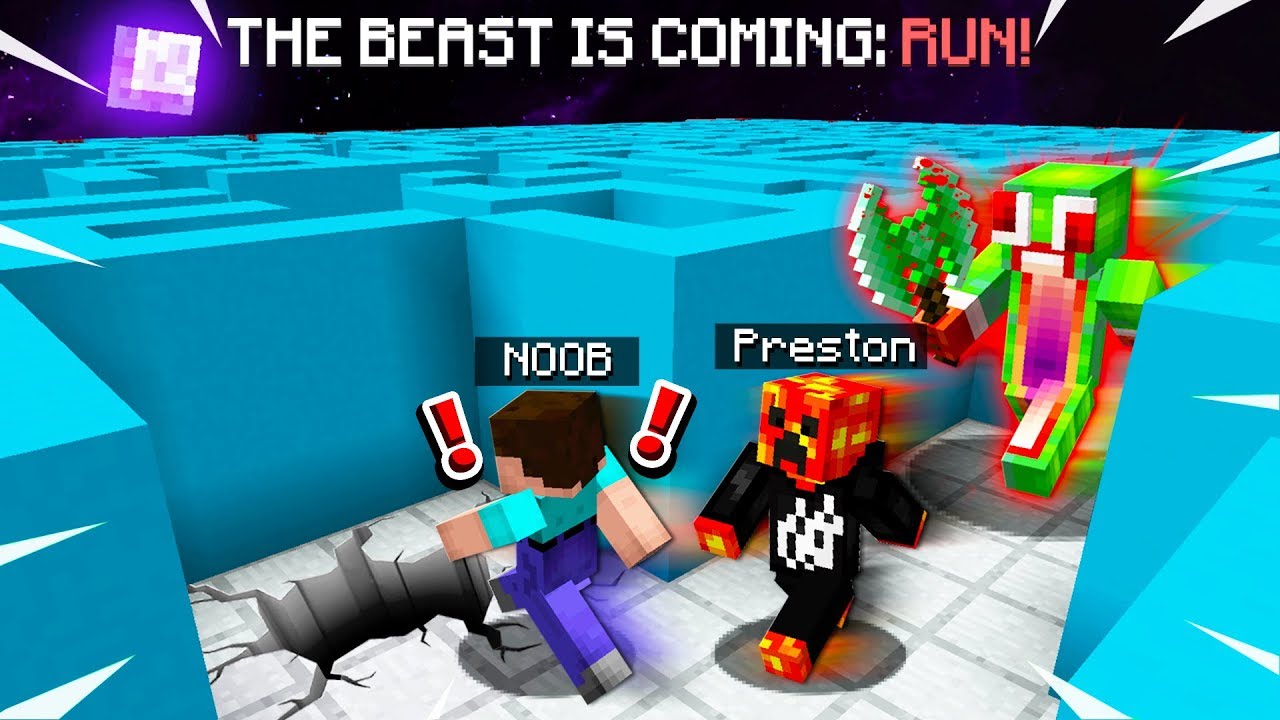 MINECRAFT БЕГ ОТ ЗВЕРЯ: ПОБЕГ ИЗ ЛАБИРИНТА против Невыразимого! (MCPE Maze Run)