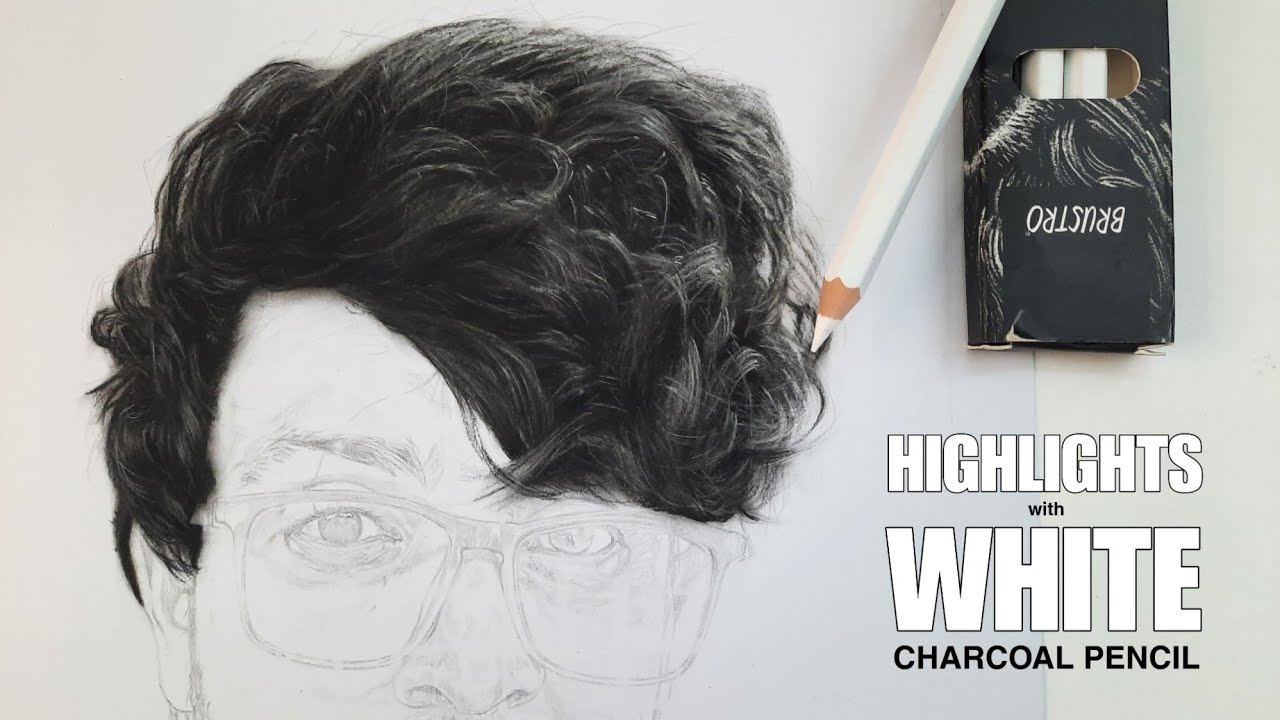 How to use WHITE CHARCOAL PENCIL || HIGHLIGHTS with  WITHE CHARCOAL PENCIL ✍️