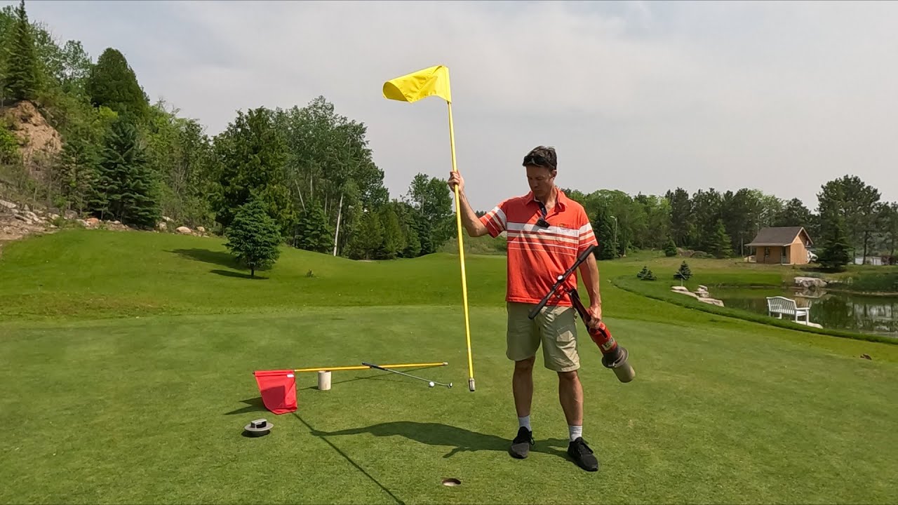 Cutting the First Ever Hole at The Backyard Golf Course