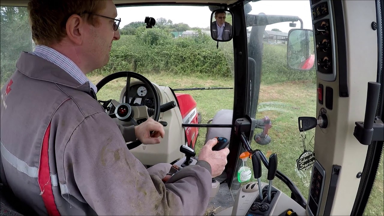 Topping grassland, Massey Ferguson & flail topper.