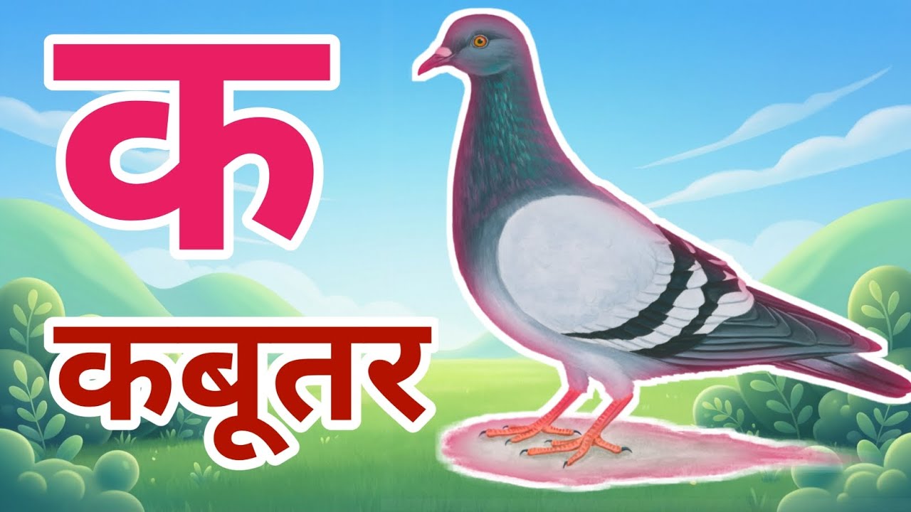 क से कबूतर | Hindi Varnamala for Kids | Hindi Alphabet Learning for Toddlers | Kids Learning Video