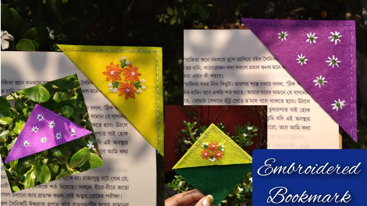 Hand Embroidery Bookmark/Hand Embroidered felt Bookmark/@StitchExplore