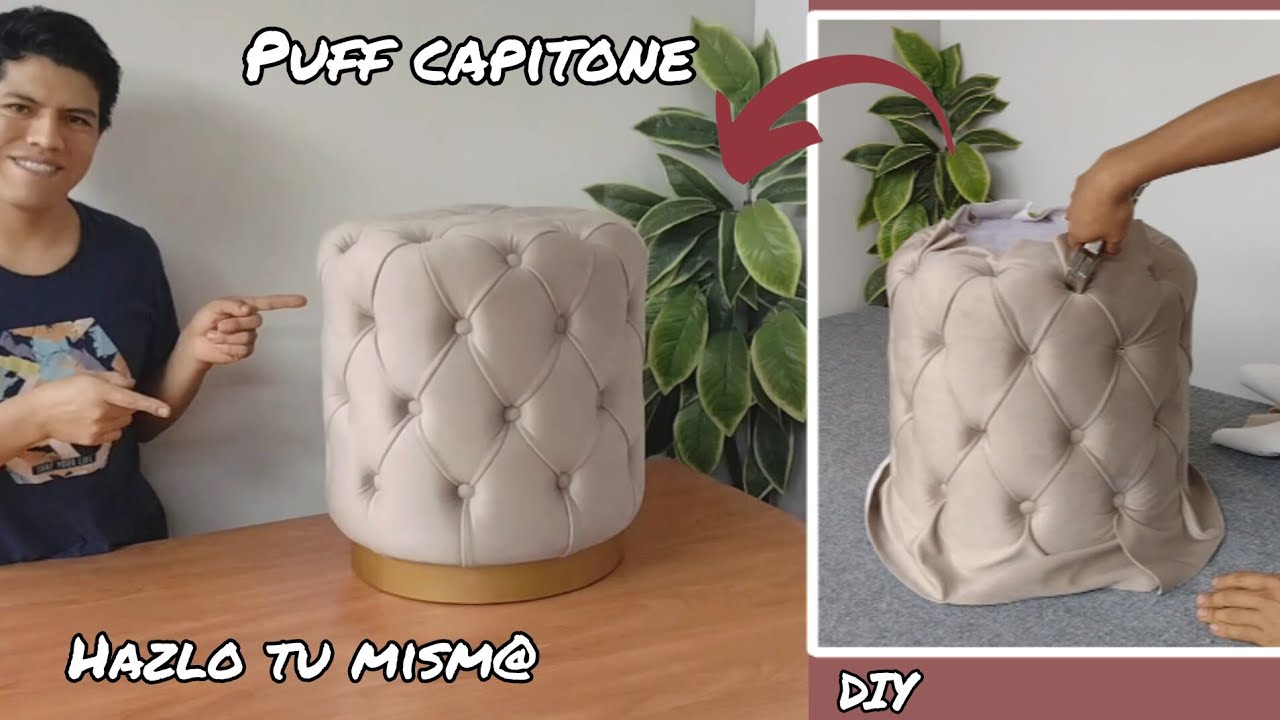 Como hacer puff redondo capitone