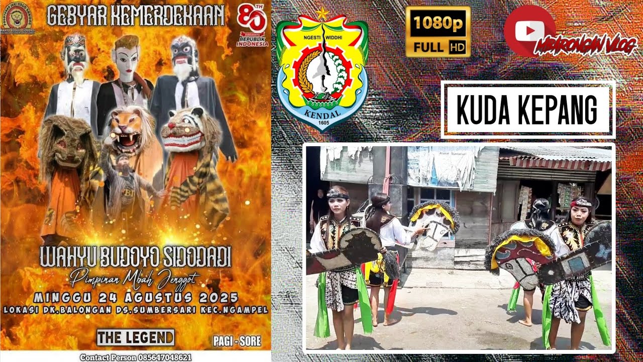 ᶠᴴᴰ Kuda kepang | Singo barong Wahyu Budoyo Sidodadi | Live Sumbersari Ngampel Kendal Jawa Tengah