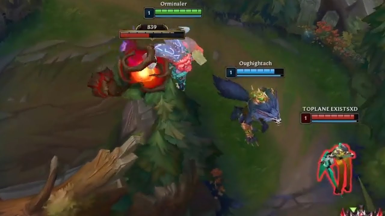 Ornn and Warwick Invades the Red Buff lvl 1