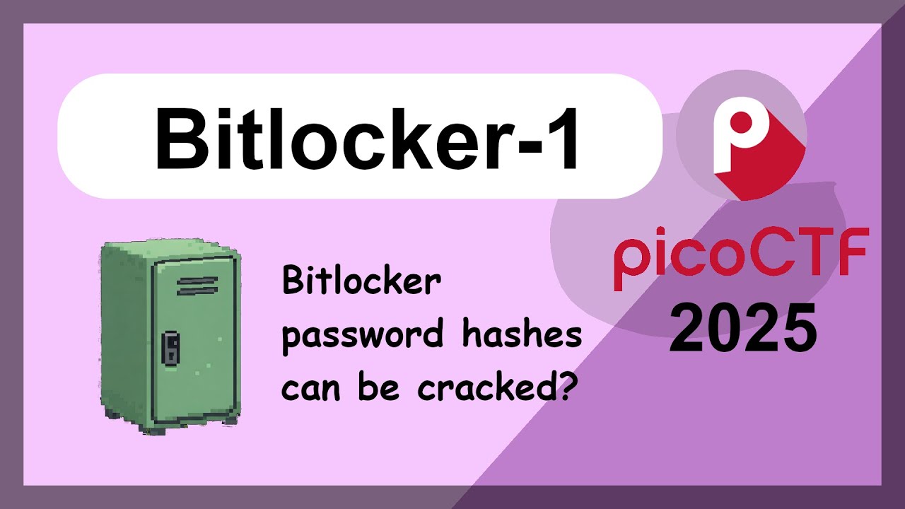 picoCTF 2025 - Forensics - Bitlocker-1 - Hash Cracking and Disk Image Reading