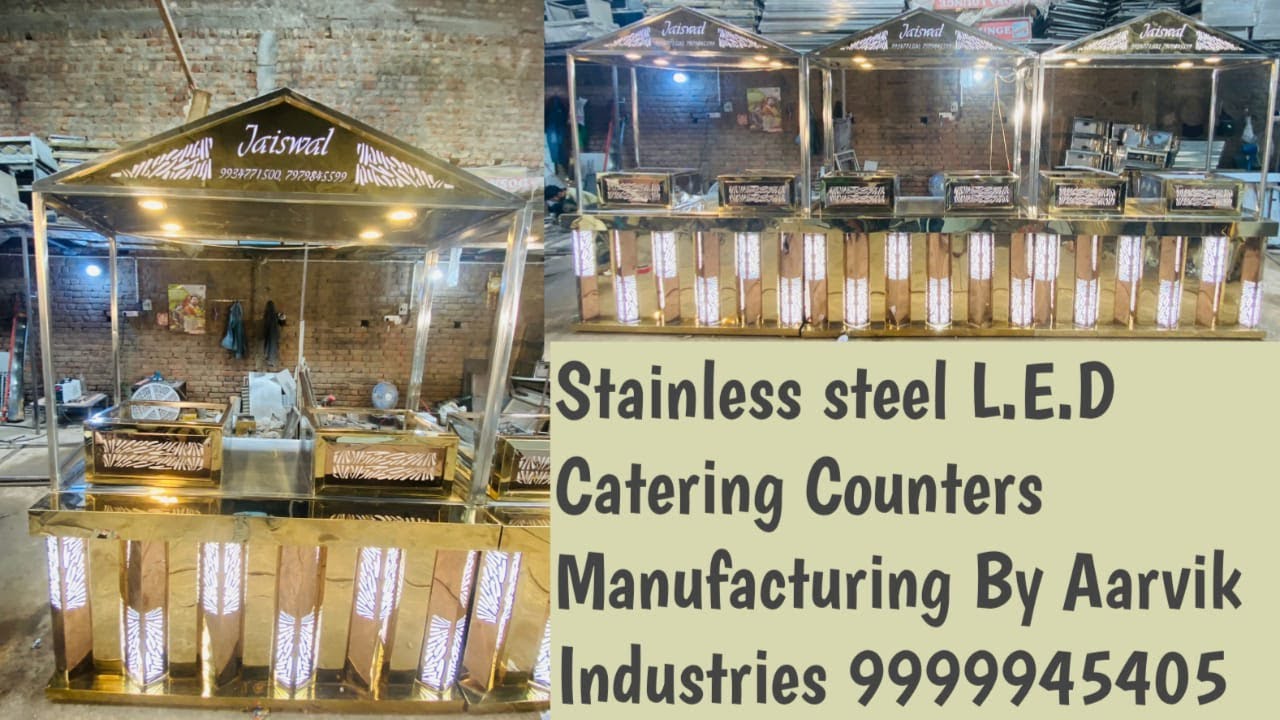 Stainless Steel L.E.D Catering Counters Manufacturing By Aarvik Industries