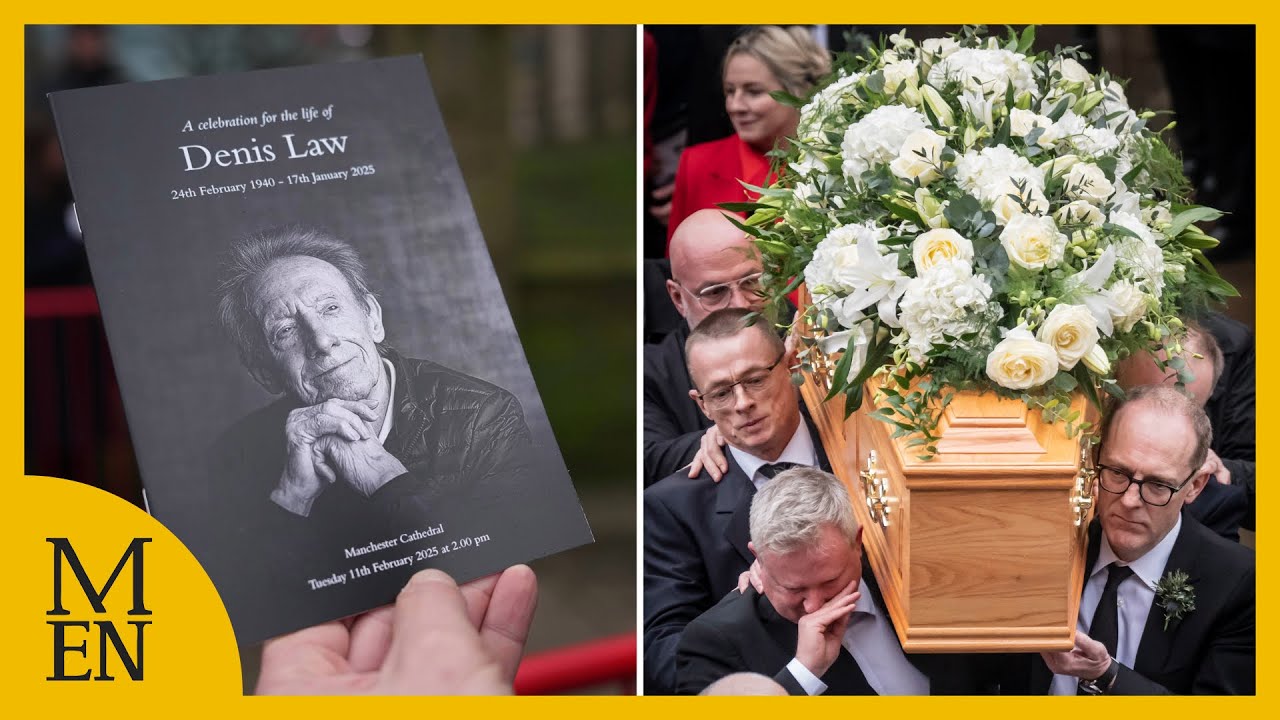 Denis Law laid to rest after funeral at Manchester Cathedral