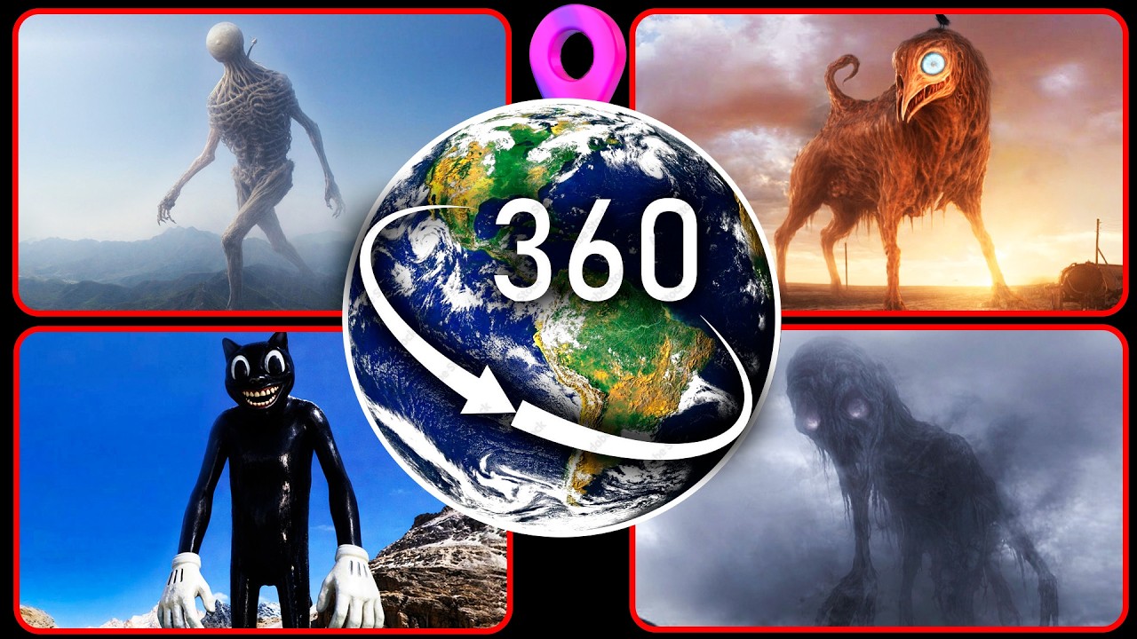 Top 4 Gigantic Trevor Henderson Creatures Found on Google Earth! — VR 360°