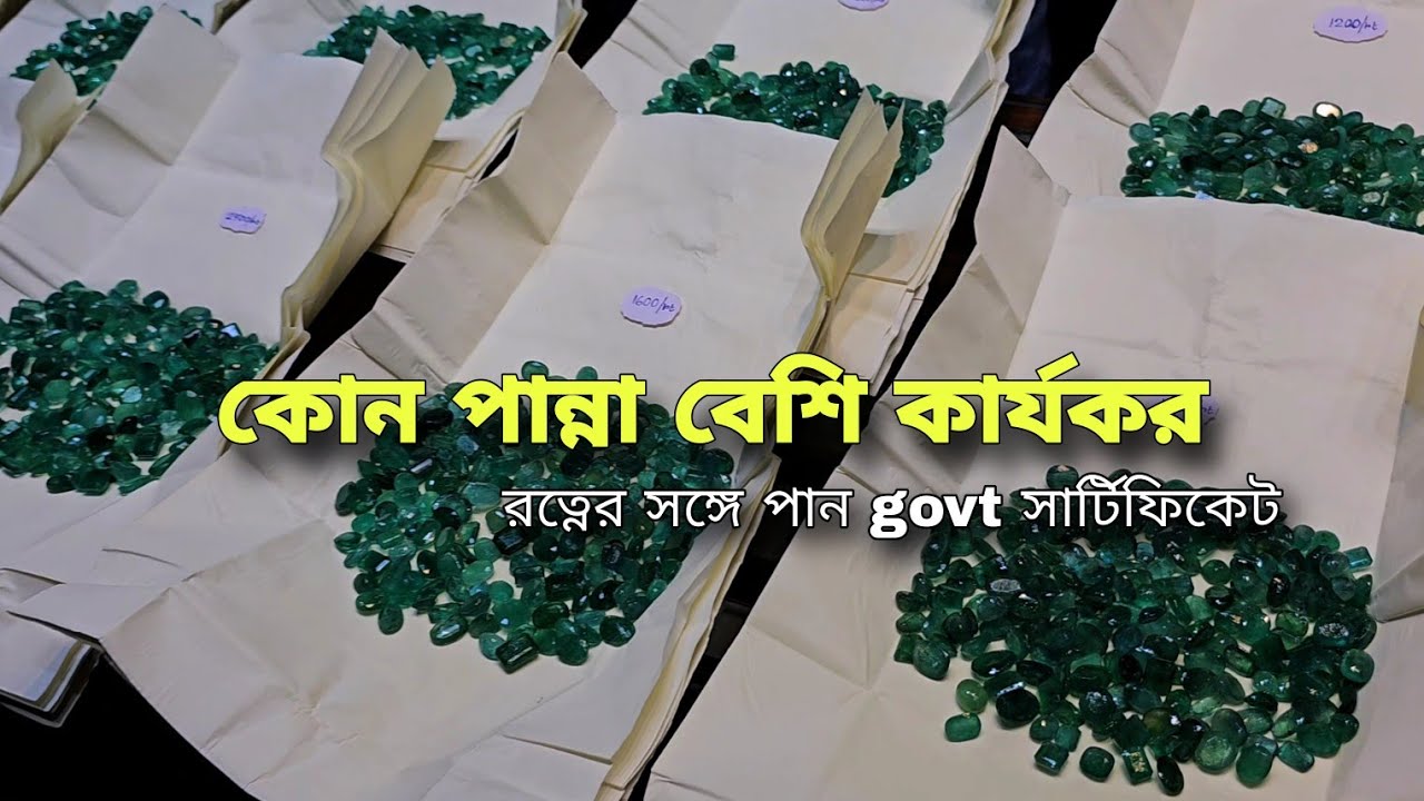 Zambian & colombian Panna Price Details || কোন পান্না বেশি কার্যকর || PAUL GEMS 💎 CERTIFIED PANNA