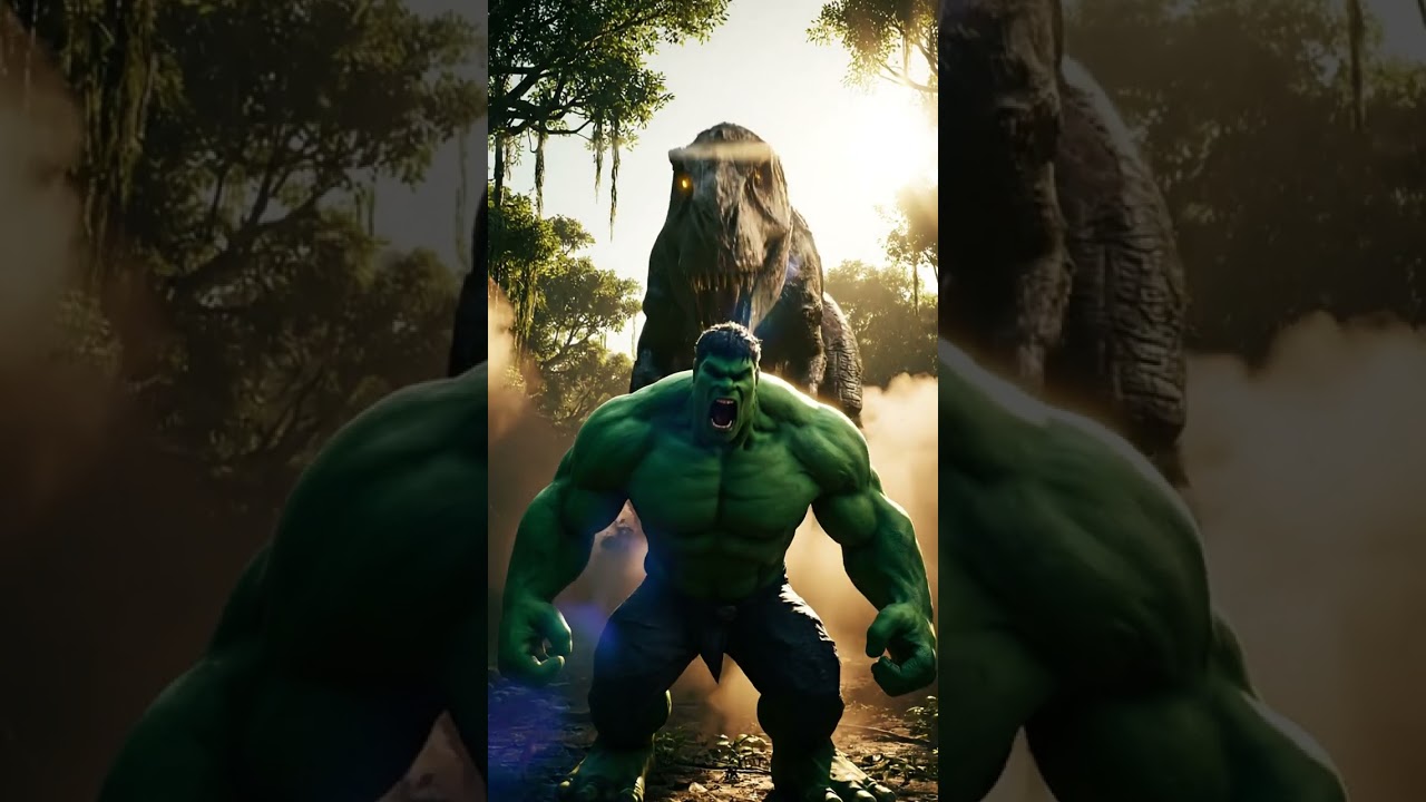 HULK vs T-REX &ndash; The Most Realistic 8K Cinematic Battle Ever | Ai Marvel Cinematic