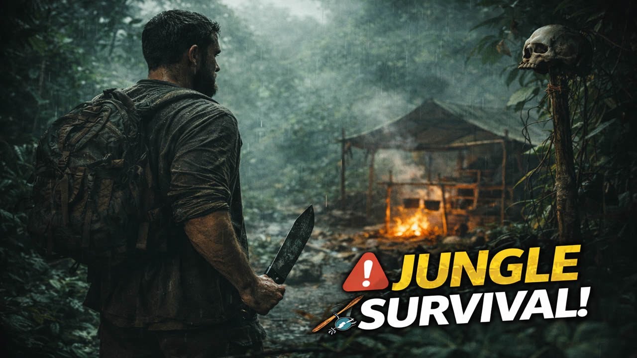 Jungle Survival Day 🌿🔥 Foraging Wild Food + Fishing & Camp Cooking 🎣🍲 (Reupload)
