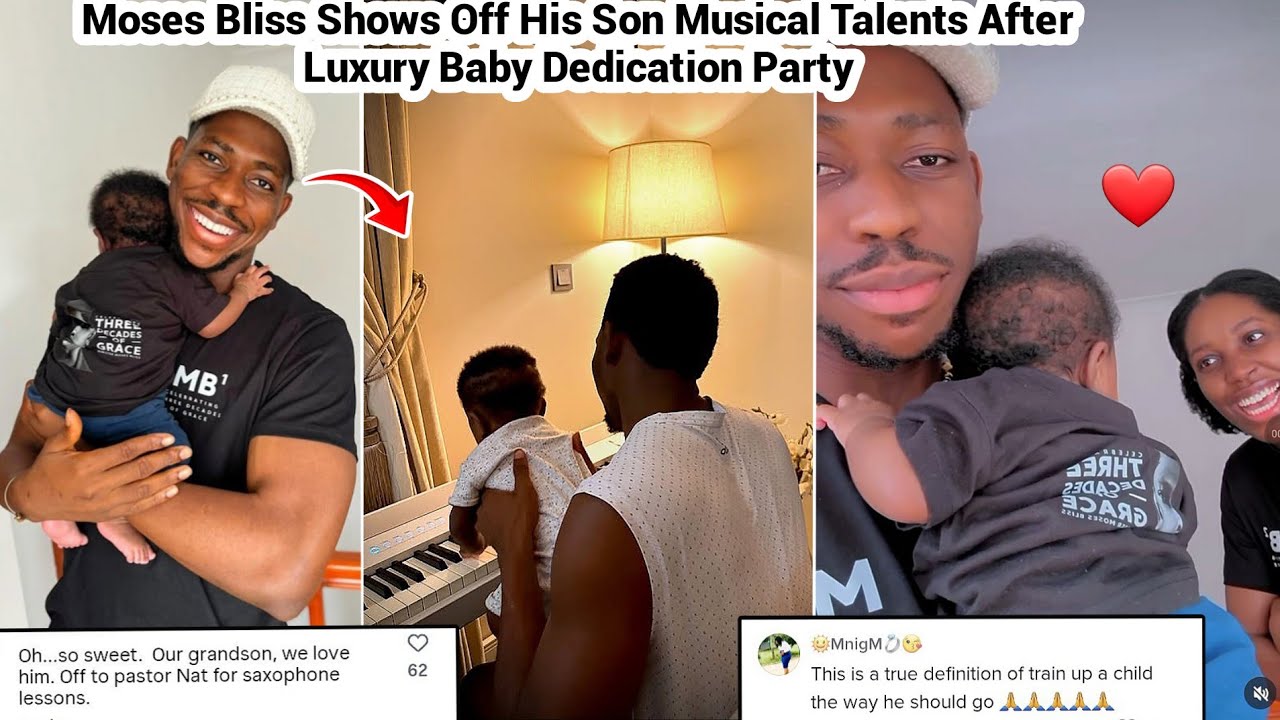 Beautiful Moment Moses Bliss Displayed His Son Musical Skills After Church Dedication #mosesbliss
