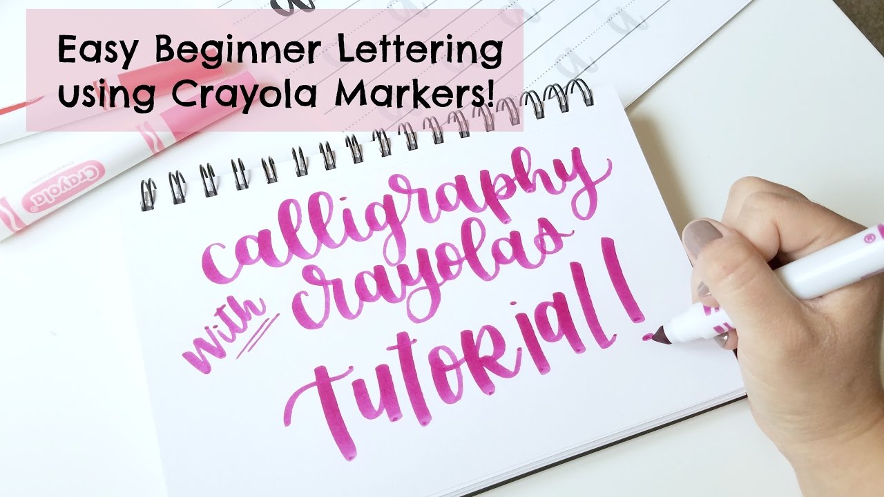 Урок каллиграфии Crayola | Простая (и дешёвая!) надпись от руки для начинающих с использованием м...