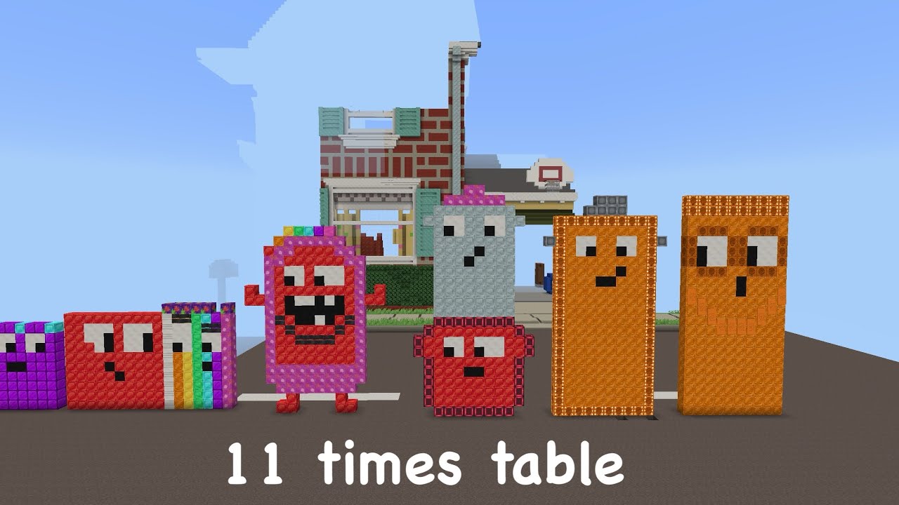 11 times table by owie tv|minecraft numberblocks