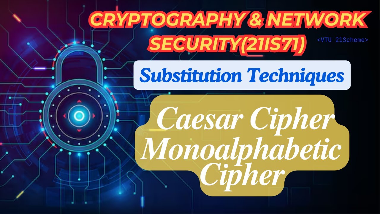 Substitution Techniques: Caesar Cipher &Monoalphabetic Cipher-Cryptography & Network Security#21is71