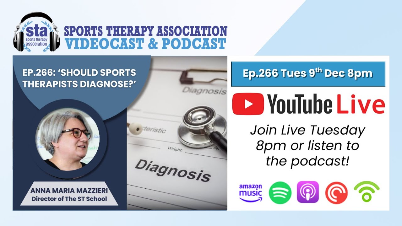 Ep.266 'Should Sports Therapists Diagnose?' with special guest Anna Maria Mazzieri