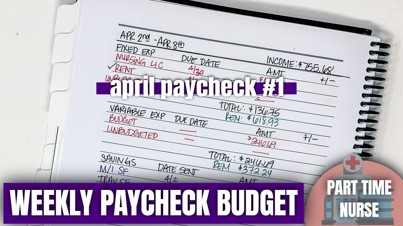 WEEKLY PAYCHECK: April 2021 Budget | REAL NUMBERS | Part Time Psych Nurse | KeAmber Vaughn