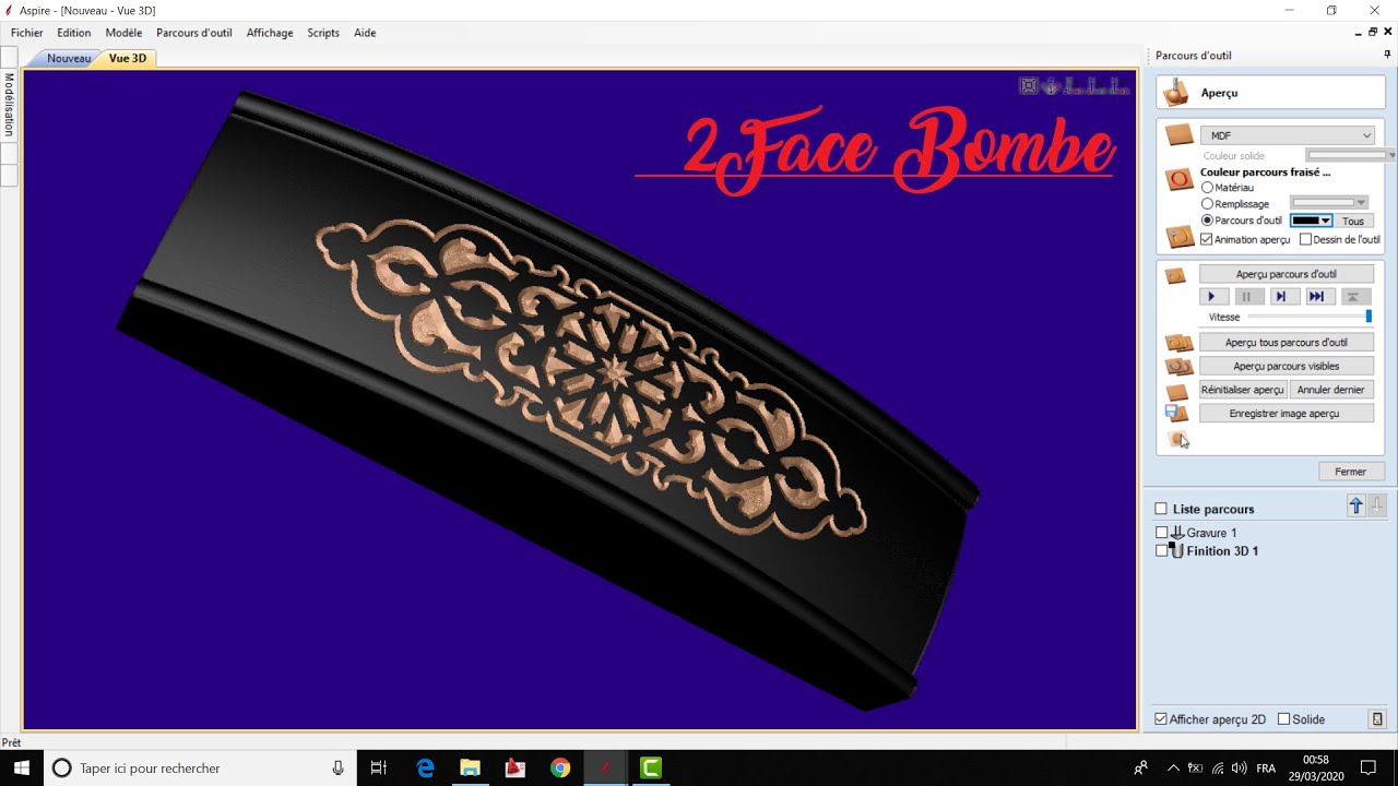 شرح مفصل لعمل بومبي  2 Face bombeعلى برنامج أسباير Aspire v8.5 بالدرجة المغربية الجزء التاني