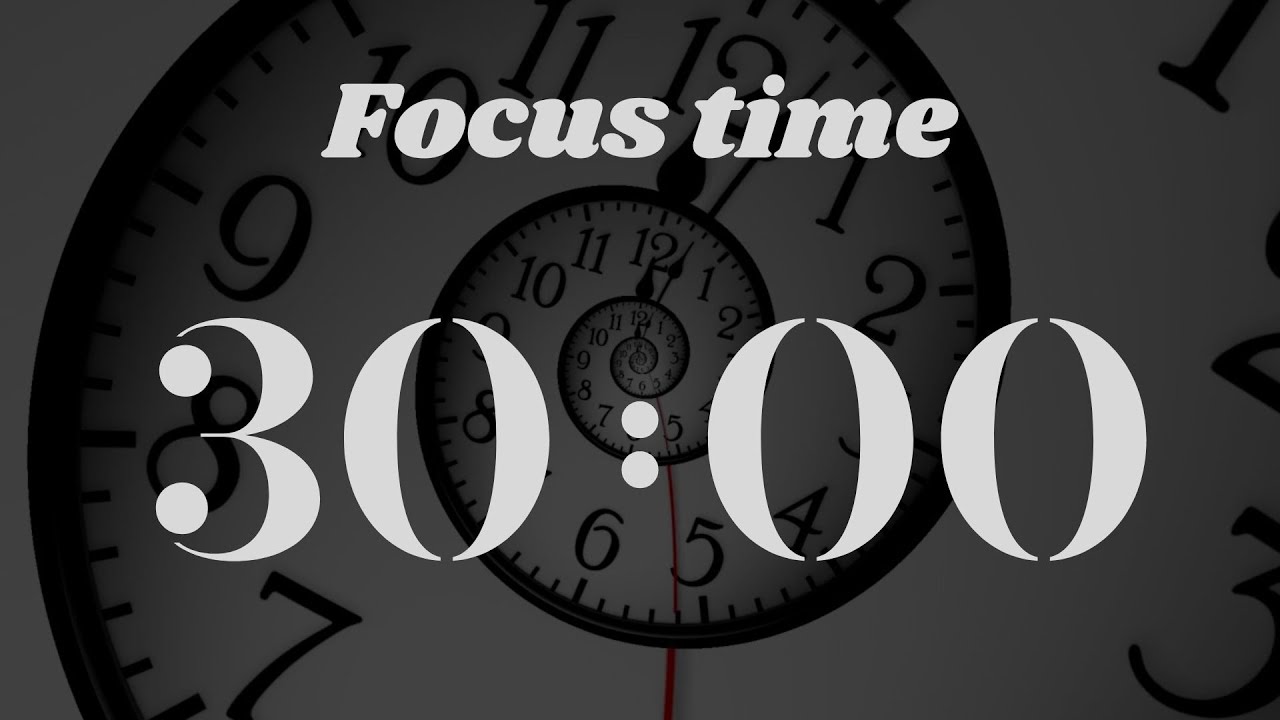 Đồng Hồ Đếm Ngược 30 Phút 🧡 Spiral Clock Background 🧡 ASMR Tick Tock | Tập Trung Cao Độ