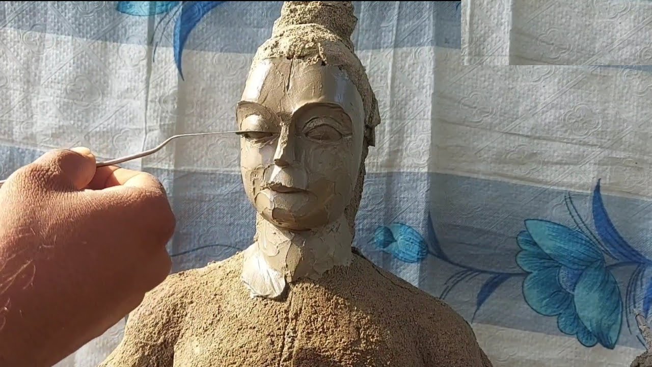 how to make Siva sculpture bricks sand cement concrete, contemporary cement sculpting, krushnasila