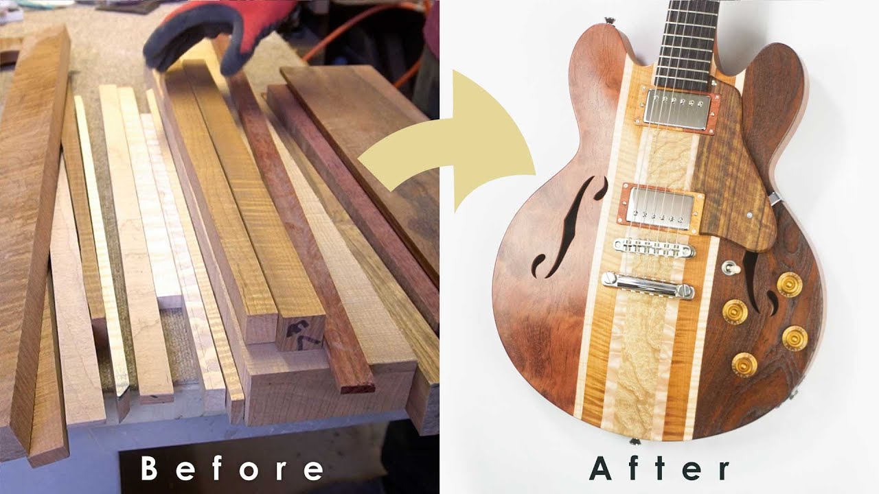 この細い木材を組み合わせてギターを作る｜Guitar build