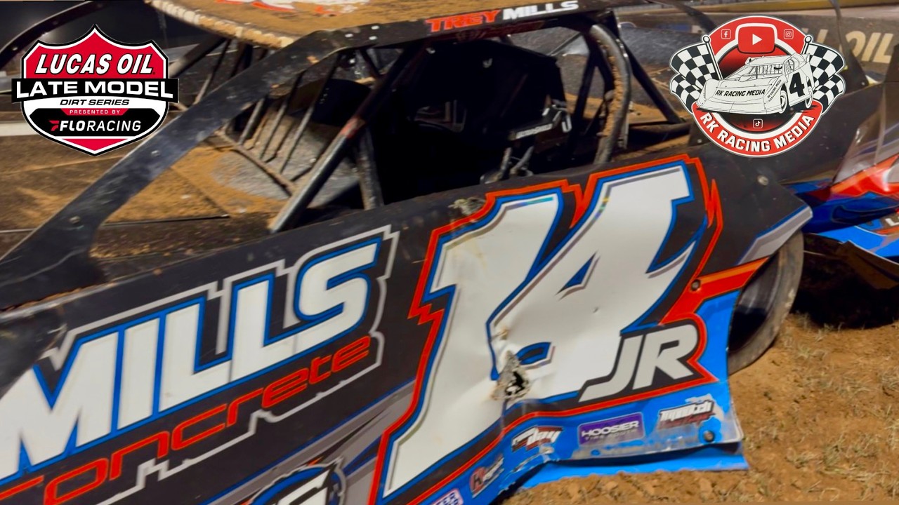 Aftermath of Trey Mills wreck at Golden Isles. #lucasoillatemodeldirtseries #dirttrackracing