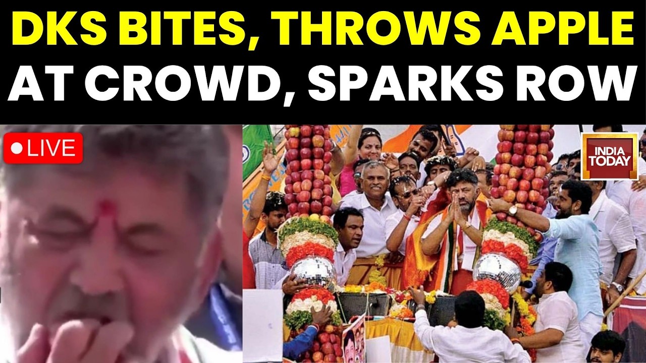 DKS Apple News LIVE: Karnataka CM DKS Throws Half-Eaten Apples at Crowd, Sparks Massive Row