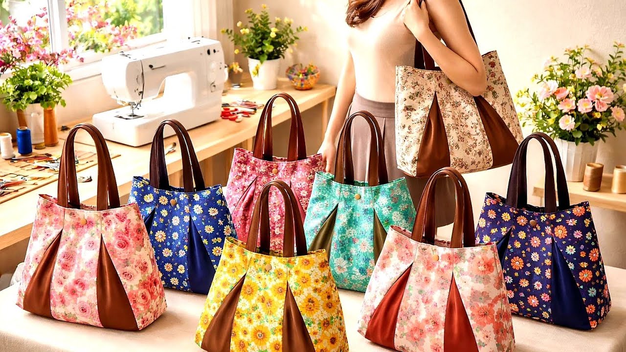 ⭐It's Very Easy to Sew a Stylish Tote Bag From Scraps Fabric in 20 Minutes 👜Easy Bag Tutorial Sewing