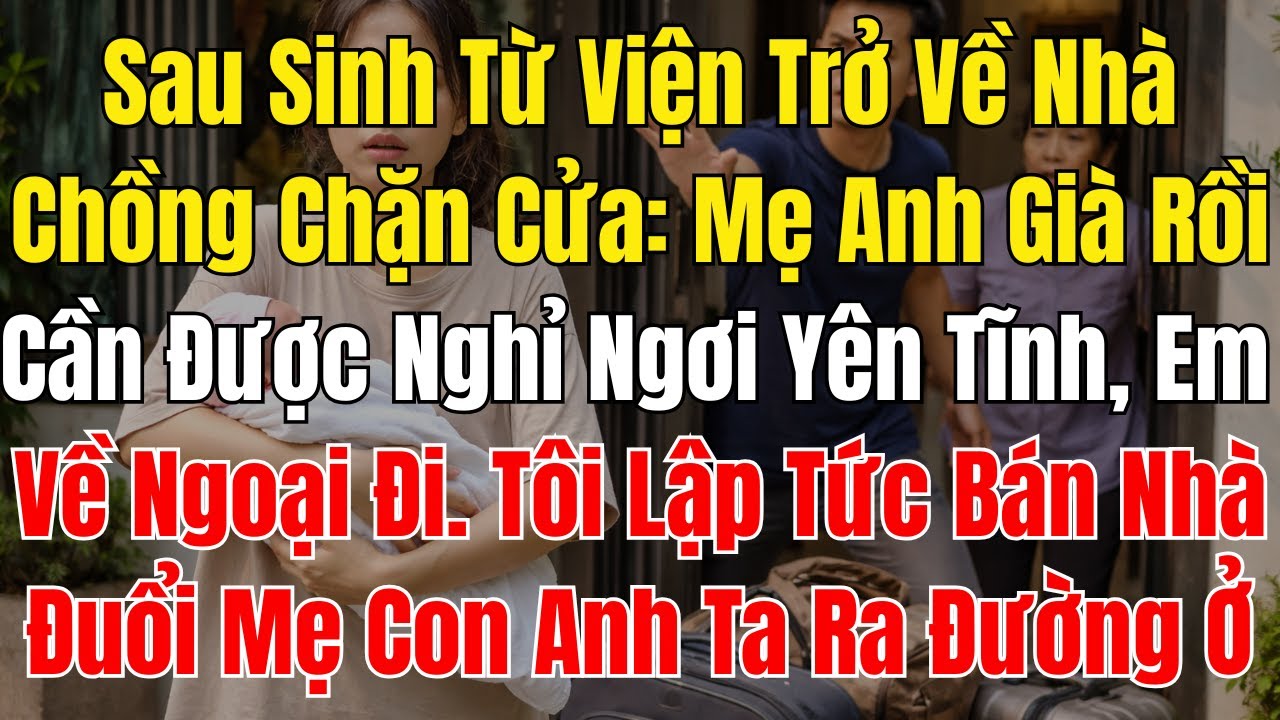 Sau Sinh Từ Viện Trở Về Nhà, Chồng Chặn Cửa Mẹ Anh Già Rồi Cần Được Nghỉ Ngơi Yên Tĩnh, Em Về Ngoại