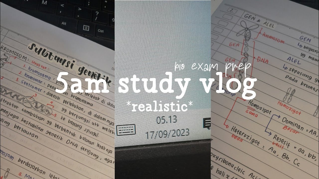 5am study vlog 📓🍄 waking up early, biology exam prep, realistic and quiet vlog୨୧⋆｡˚ ⋆