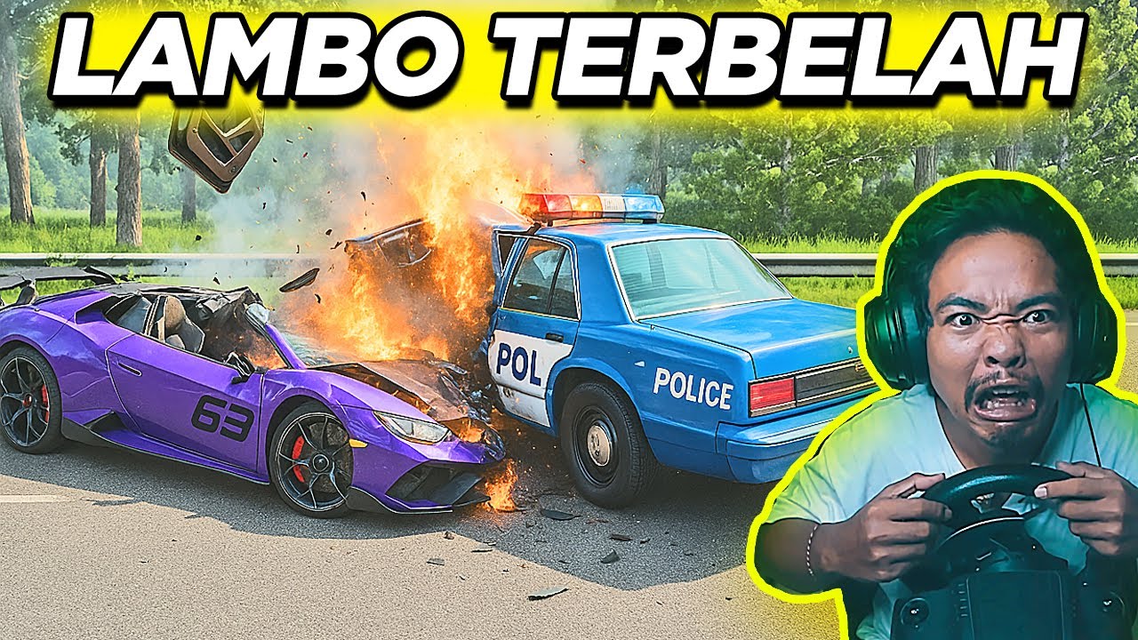🔥Akibat Ngebut!! Lamborghini Terbelah  -  BeamNG.drive