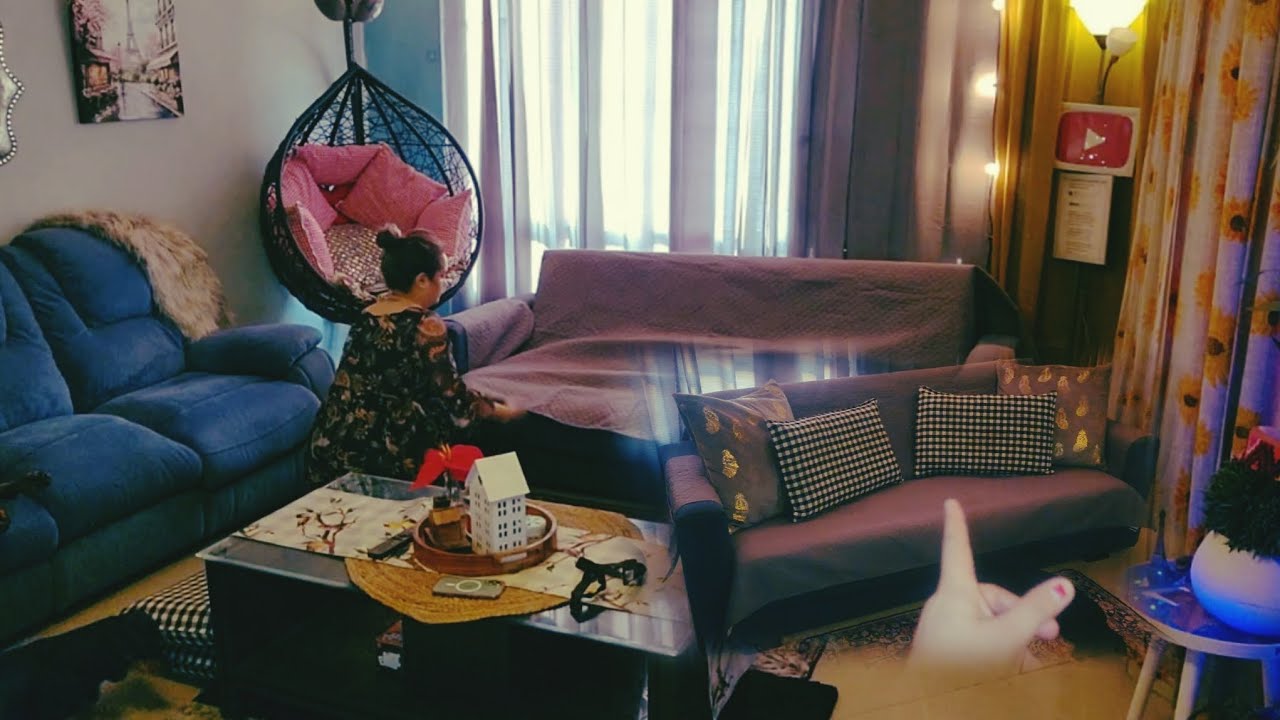 NEW QUILTED SOFA COVER FOR MY LIVING ROOM👌| BED ROOM CORNER CLEANING✨️ MORNING WALK TO DINNER #vlog 