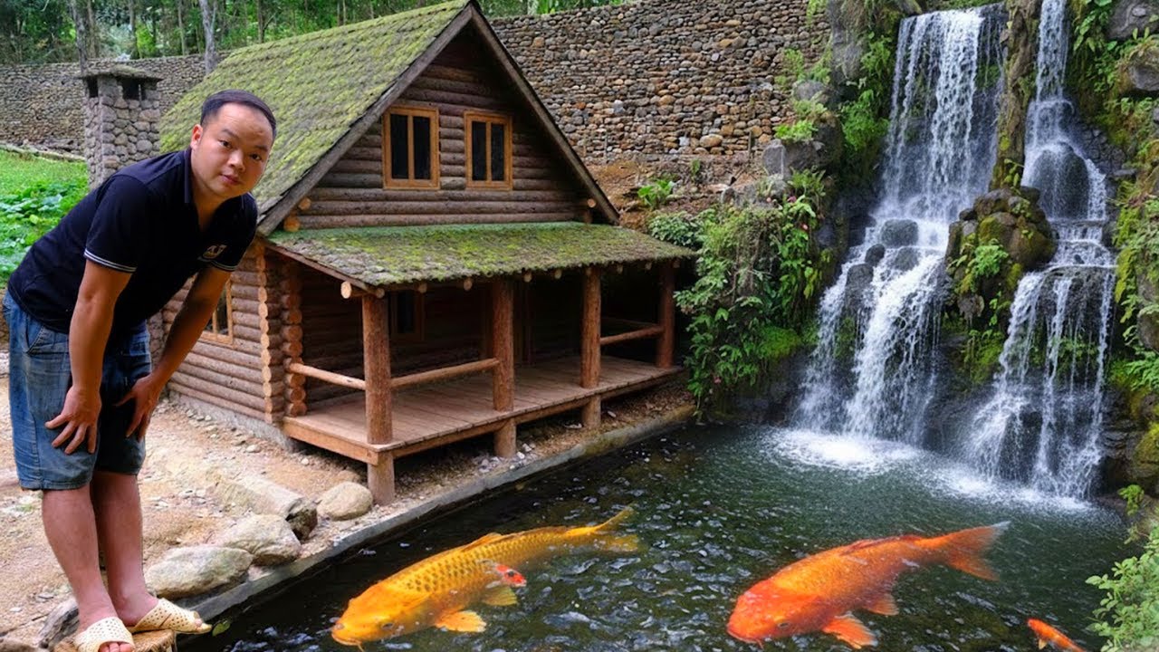 Building My Biggest Wooden Log Cabin Ever | Epic Start to Finish Cabin House