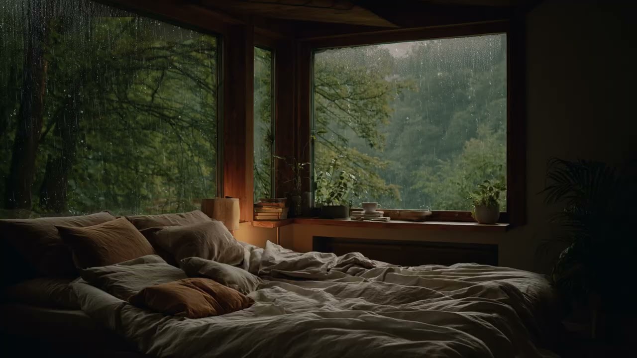 Soft Rain Atmosphere Surrounding the Space Allowing the Heart ❤️ to Unwind Naturally