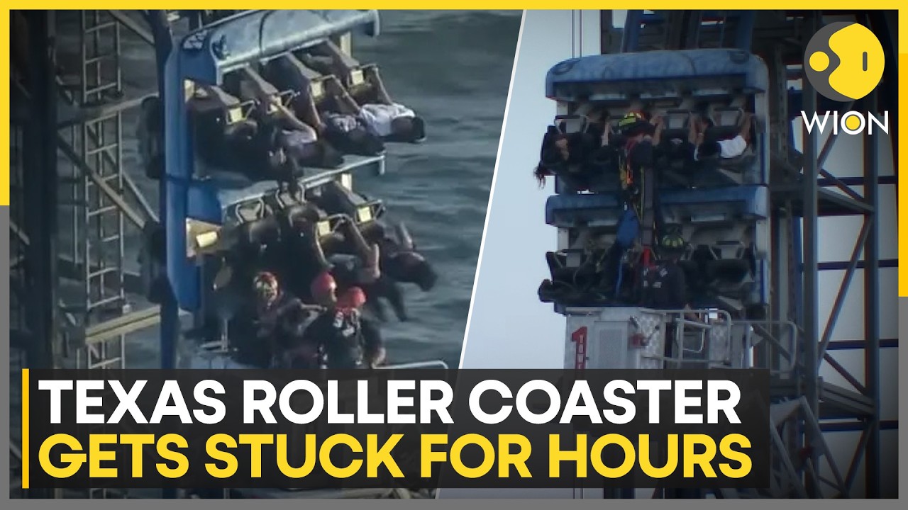 Texas Roller Coaster Malfunction Leaves Students Stranded Mid-Air | WION World News