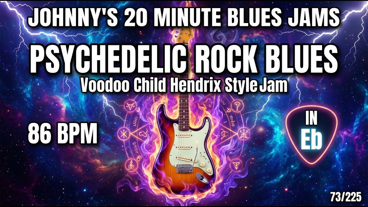 Psychedelic Rock Blues - 'Voodoo Child' Hendrix Style Jam in Eb [86 BPM] 73/225