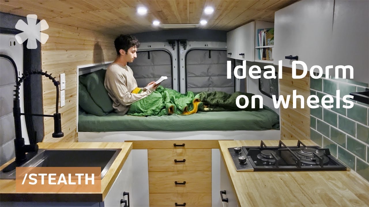 L.A. med student turns small van into ideal dorm on wheels, $14K total
