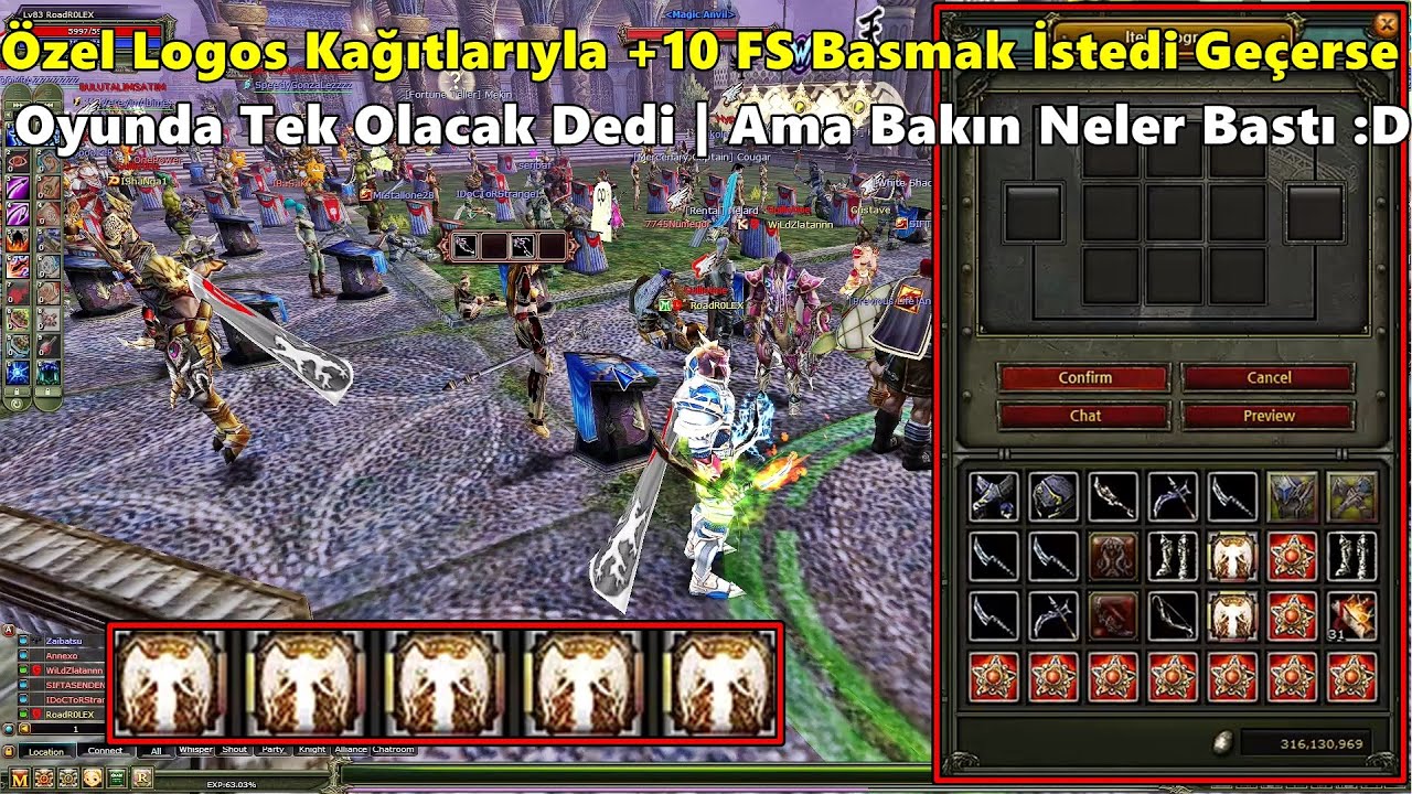 ShaNga1 - Özel Logos Kağıtlarıyla +10 FS Basmak İsterken | Neler Bastı Neler :D | Knight Online